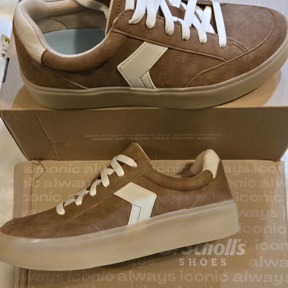 Dr. Scholl's Madison Lace Dr Hony Suede Sneakers - Light Brown